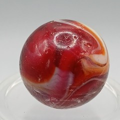 .65″ Vintage CAC Christensen Peltier Akro Red Slag Swirl Marble- #Q107