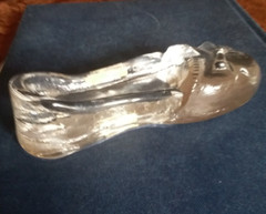 Sarner Crystal ~ Switzerland ~ Glass Slipper / Shoe Trinket Dish ~ Free UK P&P