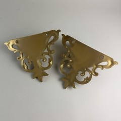 Vintage 1962 Set of 2 Homco Gold Plastic Fleur de Lis Wall Pockets Planters 4446