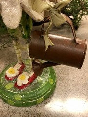 Penny McAllister 2007 Folk Art “Petal Pusher” Paper-Mache Bobblehead Figure
