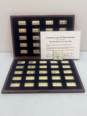 American Mint Presidents of The USA – CU/24k Gold Plated – 45 Ingot Set