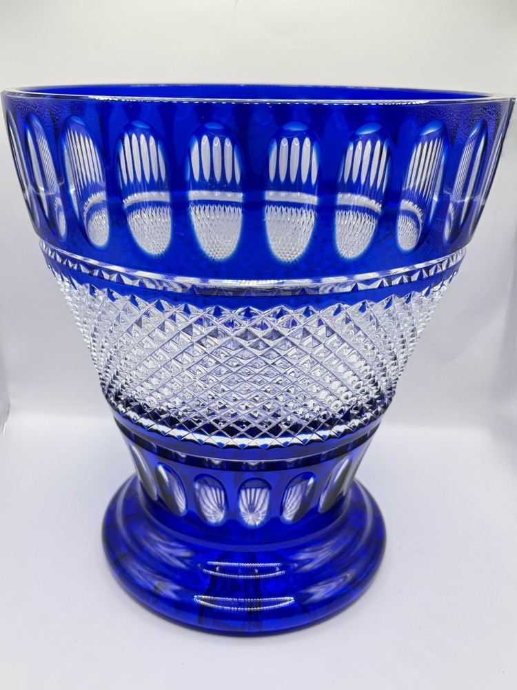 Crystal Legends by Godinger 24% Lead Crystal Ice/Champagne Bucket Cobalt Blue