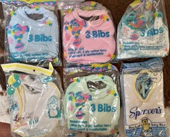 NEW LOT Of 18 Vintage BABY Drool TERRY BIBS & Washcloths In Original Packaging