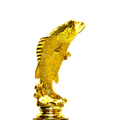 LARGE MOUTH BASS, FISHING TROPHY, BASS TROPHY 12 COLORS 2POST