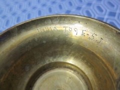 Estate Antiqu 1909? Edwardian BRASS pedestal DISH pillar CANDLE HOLDER old INDIA