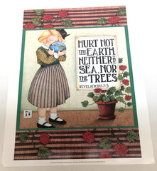 Vintage Mary Engelbreit Poster, Hurt Not The Earth, 16″x20″, 1991 Unframed
