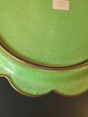 Floral Enameled Copper Plate Republic Of China Scalloped Edge 10″ Decor Plate