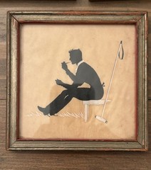 BUZZA COMPANY 1920s VICTORIAN SILHOUETTE VINTAGE LOT OF 3 CRAFTACRES FRAMED 4X4