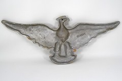 VTG Cast Aluminum Gold Painted Eagle Phoenix Bird Wall Plaque Roquet Antique 21″