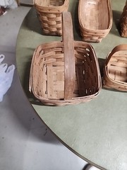 LOT OF 5 ASSORTED LONGABERGER BASKETS VARIOUS SHAPES SIZES 1980s CHEAP L$$K