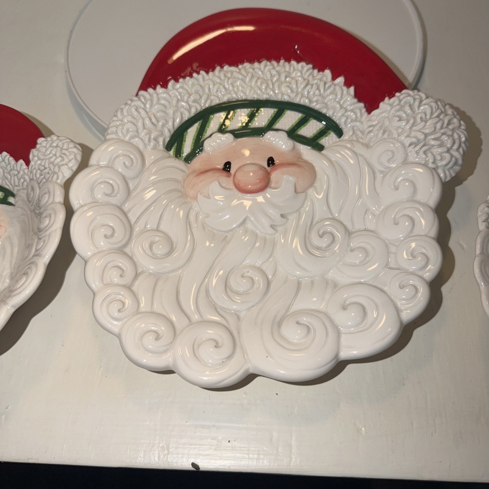 Vintage Fitz And Floyd “Stocking Stuffers”3 Piece Dish Set