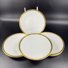 Rosenthal Germany 3680 White Gold Band Black Lines Round Plate Dish 6 Inch Set 6