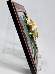 VTG Capodimonte Porcelain 3D Flowers Framed Made in Italy Signed Carlo Lowastano