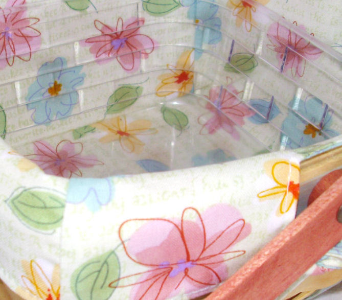 Longaberger~ FLORAL BLOOMS Fabric Liner (ONLY) for MEDIUM BERRY Basket