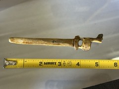 AMAZING PRE-COLUMBIAN LLAMA EFFIGY VOMIT STICK / HAIRPIN FROM PERU MOTLEY COA