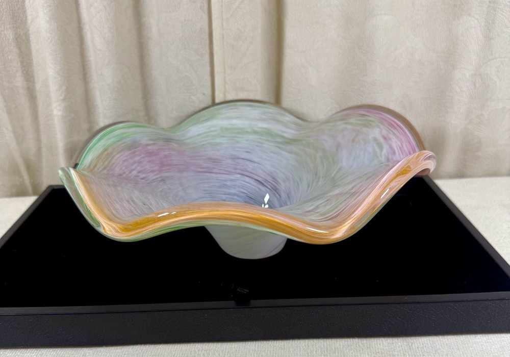 Vintage Murano Hand Blown Art Glass Centerpiece Bowl