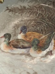 A Broossillon C et J Limoges 13” Plate 4 Ducks Hand Painted Victorian Edwardian