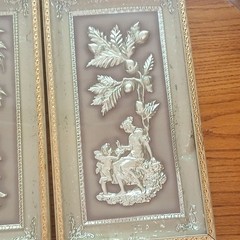 Metalcraft Four Seasons Metal Relief Wall Plaques Set, Silver/Gold/Gray