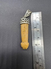 Beautiful Old Roman Natural Jasper Stone Phallus Mini Peens Amulet Pendant