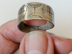 Rare Extremely Ancient Viking Ring Cross Silver Color Artifact Authentic Amazing