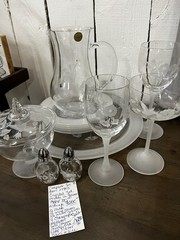 Crystal Etched Avon Hummingbird 1980 Collection Lot Of 45 Pieces Made in France