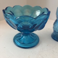 Assorted Vintage Blue And Cobalt Blue Glass Lot Of 8 See Description Below ￼