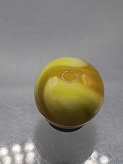 .62″ Akro Yellow, White, Egg Yoke Wonky Corkscrew Marble- #CE147