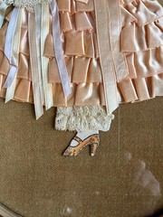 Vintage Art Deco Paper Doll Pink Ribbon Ruffles & Lace #44-reg