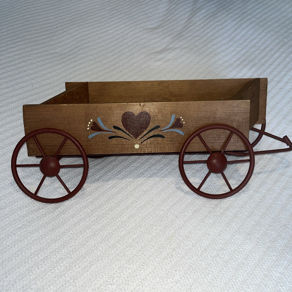 Vintage Home Interiors Decor Wood Wagon Country Cottage Farmhouse Wall Pocket
