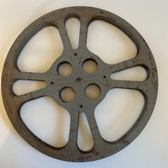 Vintage Empty 12-1/4″ Film Reel; Rustic Decor; Rusty Crusty; Tayloreel Corp; NY