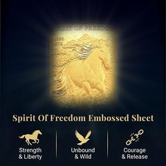 24K Yellow Gold Spirit of Freedom Emboss Sheet 31×45.5mm 10mg