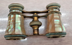 Antique L.B. & Co Paris Mother of Pearl Opera Glasses Brass Binoculars