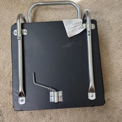 Vintage Microsoft Logo Folding Floor Chair Travel Seat Black White Chrome