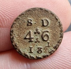 Georgian Coin Weight 4s 6d Metal Detecting Find Antique 18th Century 1.45g
