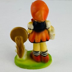 Bus Stop Girl Figurine Celluloid Hard Plastic Hummel Style Collectible