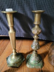 Group LOT ANTIQUES COLLECTIBLES BRASS Old Glass Bottles Adv. Mid-Century 1800’s