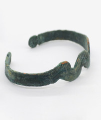 Ancient Celtic Bracelet Copper Open Cuff Torque Patina Circa 100-300 AD