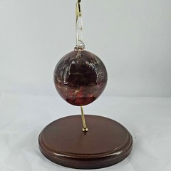 Hand Blown Art Glass swirl Witch Ball Orb Sphere ornament w stand