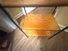 LONGABERGER WROUGHT IRON 5 TIER STAND SHELF w/ 5 WOOD SHELVES (BEAUTIFUL COND)