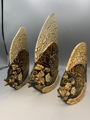 Set 3 free standing fish decor pieces – unbranded made in Indonesia