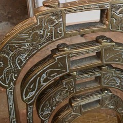 Heavy Solid Brass Nesting Baskets Stirrups Asian Aged Patina Intricate Design