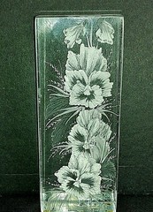 VTG LUCITE REVERSE CUT ETCHED 3D SCULPTURE ALBRIGHT