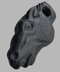 300 BC Ancient Carved Engraved Gemstone Pendant Medallion Amulet Horse Head