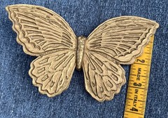 Vintage Homeco Gold Tone Hanging Butterfly Wall Art Made In USA