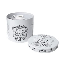 Freaks Like Me Drink Tea For One Set White Teapot Alchemy Gothic