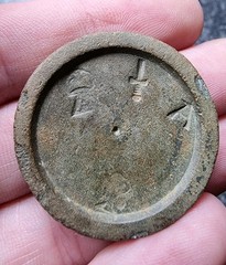 Rare Queen Anne Trade Weight Bronze Detector Find 1702-1714 Antique 34mm 25.18g