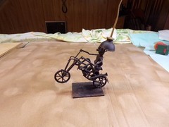 VTG Motorcycle Sculpture from Oil Can and Other Metal Objects