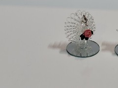 Vintage Unbranded Spun Glass Figurines on Mirrored Bases Lot of 5 Bird Theme