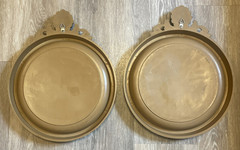 2 HOMCO Patriotic Independence Hall Mount Vernon Wall Decor Brown Gold VTG 60s