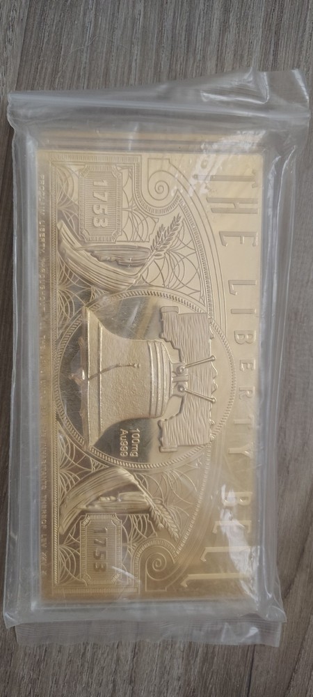 24kt 100mg emboss sheet liberty bell